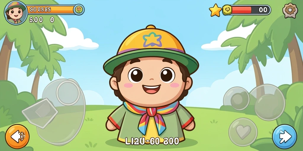 Tampilan awal game yang menarik dan interaktif.