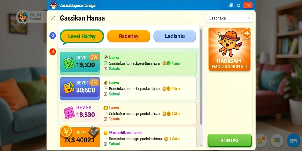 Tampilan menarik dengan berbagai pilihan slot.